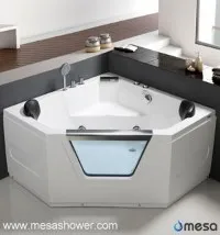 Burchak oynasi oynasi Ikki kishilik vanna. Whirlpool massaj kubogi