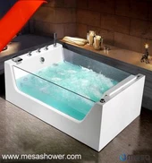 Yangi Rectangular Double Glass Sides Whirlpool Massaj Küvetleri