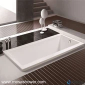 Juda soddalashtirilgan oq akril to'rtburchak uch o'lchamli issiq suvli idishni yuvish