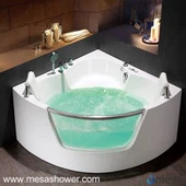 Ikki dona 2 kishilik hashamatli burchakda akril shisha tokchalar issiq sotuv kubi Whirlpool massaj bilan arzon narxdagi vanna Küvet