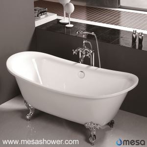 Xrom kleyfootli romantik hashamatli ikki tomonlama teridan tikilgan kostryulkalar