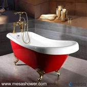 Klassik Charming Qizil Evropa Freestanding Clawfoot Soaking Bath Küvet